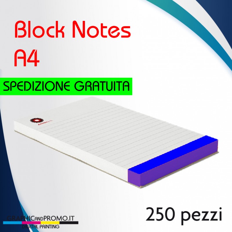 250 block notes formato A4 - Graphic and Promo Sas