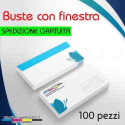 100 buste da lettera con finestra