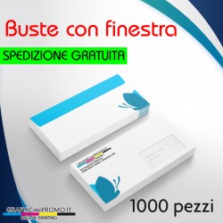 1000 buste da lettera con finestra